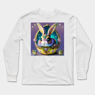 Easter Bunny Egg Bejeweled Cartoon Long Sleeve T-Shirt